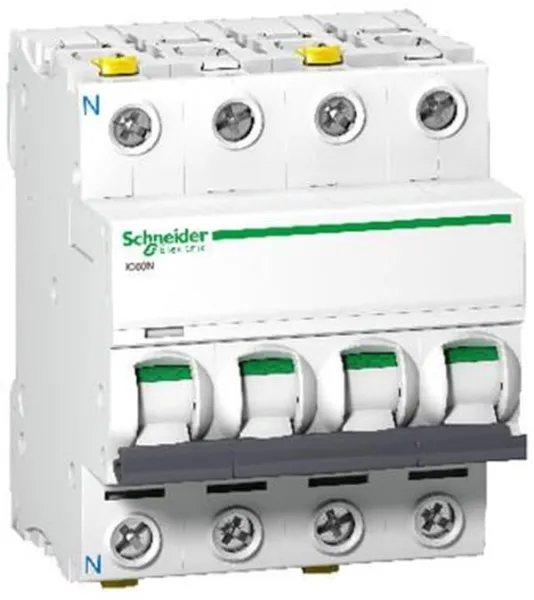 Schneider Electric Acti9 iC60N 3P-N 16A Kaksoisliitin C-luonne 6/10kA 230V Leveys 72mm