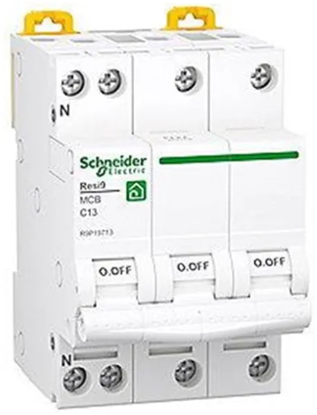 Schneider Electric Resi9 XP MCB/automaatinen katkaisija 3PN C-karakteristiikka 13A 6kA 54mm