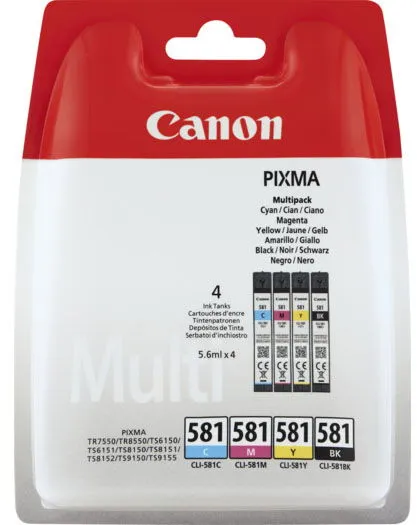 Canon CLI-581 Multi Pack -mustepatruunat, monivärinen
