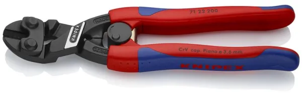 Knipex KNIPEX CoBolt® Kompakti pulttisakset musta atramentoitu, ohuilla monikomponenttikahvoilla 200 mm