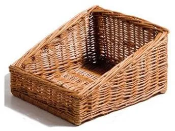 Leipäkori, suorakulmainen, käsintehty ruskea punos, 30x35x19 cm, etuosa 9 cm