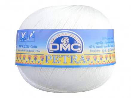 DMC Petra nro 8 Virkkauslanka Unicolor 54460 Luonnonvalkoinen