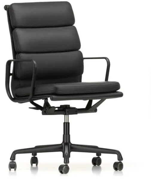 Vitra Soft Pad EA 219 Toimistotuoli Swivelillä ja Korkea Selkänoja Nero
