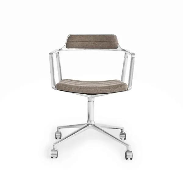 Vipp 452 Swivel Kääntötuoli Pyörillä Tumman Hiekanvärinen/Alumiini