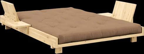 Karup Design Social Vuodesohva 2 Selkänojalla, Sivupöydillä ja Patjalla 140x200 Mocca/Lakattu Kirkas